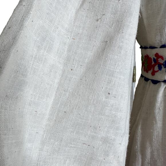 Vintage Sears Fashion CottageCore Maxi Boho Dress Embroidered 6/8 Small 70s - Picture 9 of 11